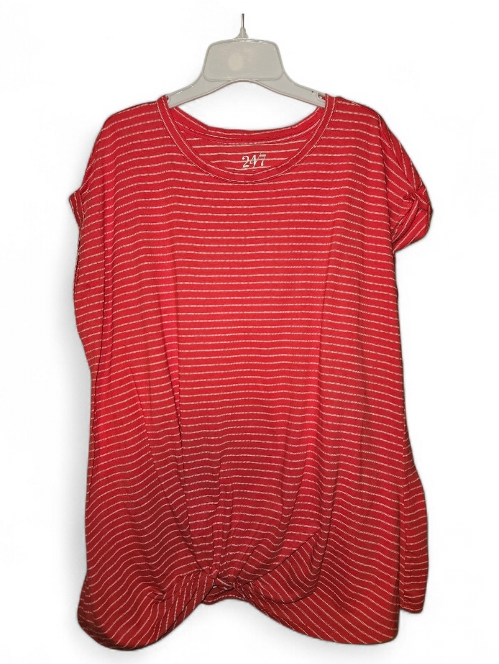 1X 24/7 Maurices striped knot hem top